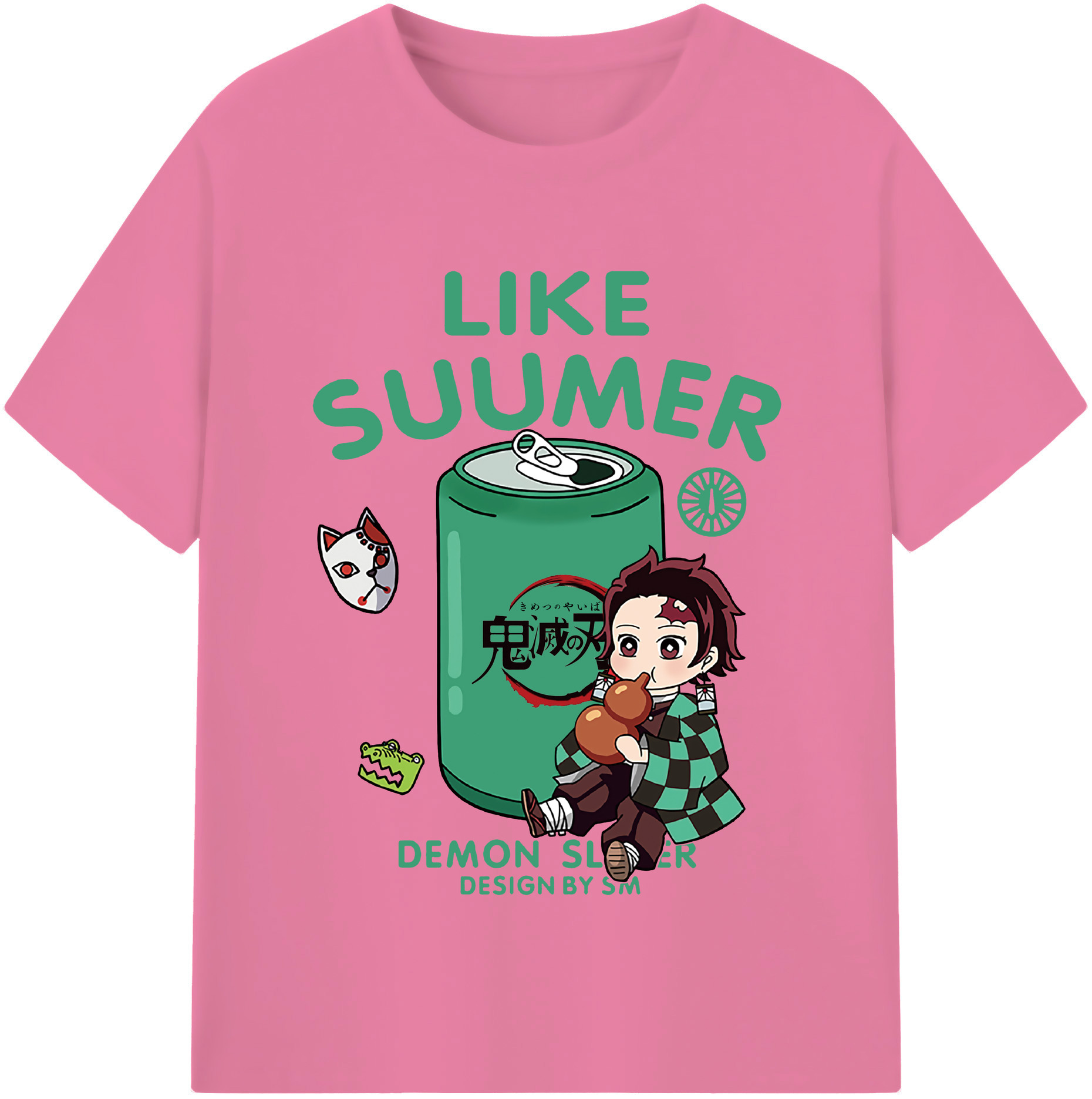 （画像用） 鬼滅の刃 竈門 炭治郎／かまど たんじろう Kamado Tanjirou 綿100％半袖Tシャツ（フロントプリント）